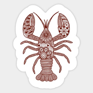 Lobster (brown and white vertical) Sticker